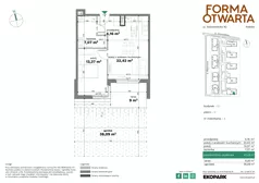 2 pokoje, mieszkanie 47,02 m², parter, oferta nr C1-3, Forma Otwarta - Etap C, Kraków, Bronowice, Bronowice Wielkie, ul. Sosnowiecka