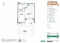 2 pokoje, mieszkanie 47,02 m², parter, oferta nr C1-3, Forma Otwarta - Etap C, Kraków, Bronowice, Bronowice Wielkie, ul. Sosnowiecka