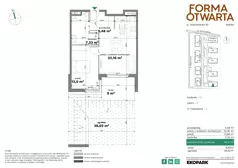 2 pokoje, mieszkanie 47,22 m², piętro 1, oferta nr C1-9, Forma Otwarta - Etap C, Kraków, Bronowice, Bronowice Wielkie, ul. Sosnowiecka