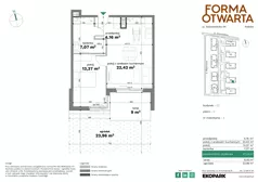 2 pokoje, mieszkanie 47,02 m², parter, oferta nr C2-3, Forma Otwarta - Etap C, Kraków, Bronowice, Bronowice Wielkie, ul. Sosnowiecka