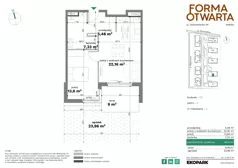 2 pokoje, mieszkanie 47,22 m², piętro 2, oferta nr C1-16, Forma Otwarta - Etap C, Kraków, Bronowice, Bronowice Wielkie, ul. Sosnowiecka