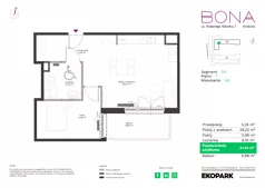 2 pokoje, mieszkanie 51,62 m², piętro 1, oferta nr 143, BONA, Kraków, Podgórze Duchackie, ul. Walerego Sławka 7