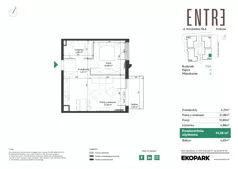 2 pokoje, mieszkanie 41,26 m², parter, oferta nr 116A-M06, Entre, Kraków, Prądnik Biały, ul. Władysława Łokietka 116