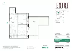 2 pokoje, mieszkanie 50,47 m², parter, oferta nr 116C-M05, Entre, Kraków, Prądnik Biały, ul. Władysława Łokietka 116