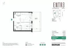 2 pokoje, mieszkanie 34,08 m², piętro 2, oferta nr 116-M13, Entre, Kraków, Prądnik Biały, ul. Władysława Łokietka 116
