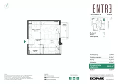 2 pokoje, mieszkanie 38,20 m², piętro 1, oferta nr 116-M11, Entre, Kraków, Prądnik Biały, ul. Władysława Łokietka 116