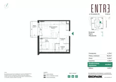 2 pokoje, mieszkanie 34,08 m², piętro 2, oferta nr 116-M13, Entre, Kraków, Prądnik Biały, ul. Władysława Łokietka 116
