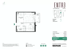 2 pokoje, mieszkanie 35,54 m², piętro 2, oferta nr 116-M17, Entre, Kraków, Prądnik Biały, ul. Władysława Łokietka 116