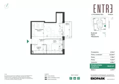 2 pokoje, mieszkanie 39,04 m², parter, oferta nr 116A-M07, Entre, Kraków, Prądnik Biały, ul. Władysława Łokietka 116