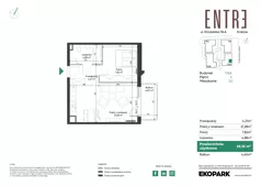 2 pokoje, mieszkanie 38,10 m², piętro 2, oferta nr 116A-M20, Entre, Kraków, Prądnik Biały, ul. Władysława Łokietka 116