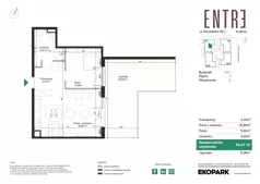2 pokoje, mieszkanie 50,47 m², parter, oferta nr 116C-M05, Entre, Kraków, Prądnik Biały, ul. Władysława Łokietka 116