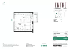2 pokoje, mieszkanie 36,69 m², piętro 1, oferta nr 116C-M12, Entre, Kraków, Prądnik Biały, ul. Władysława Łokietka 116