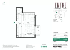 2 pokoje, mieszkanie 47,33 m², piętro 2, oferta nr 116C-M17, Entre, Kraków, Prądnik Biały, ul. Władysława Łokietka 116