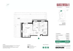 3 pokoje, mieszkanie 53,52 m², parter, oferta nr 6, Karczewska 9, Warszawa, Praga Południe, Grochów, ul. Karczewska 9
