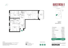 3 pokoje, mieszkanie 73,44 m², piętro 1, oferta nr 9, Karczewska 9, Warszawa, Praga Południe, Grochów, ul. Karczewska 9