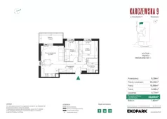3 pokoje, mieszkanie 53,52 m², piętro 1, oferta nr 14, Karczewska 9, Warszawa, Praga Południe, Grochów, ul. Karczewska 9