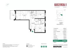 3 pokoje, mieszkanie 73,44 m², piętro 1, oferta nr 43, Karczewska 9, Warszawa, Praga Południe, Grochów, ul. Karczewska 9