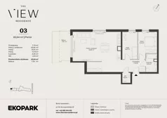 3 pokoje, mieszkanie 83,64 m², parter, oferta nr 3, The View, Kraków, Dębniki, Ludwinów, ul. Marii Konopnickiej 35