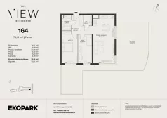 3 pokoje, mieszkanie 75,15 m², parter, oferta nr 164, The View, Kraków, Dębniki, Ludwinów, ul. Marii Konopnickiej 35