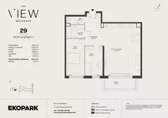 3 pokoje, mieszkanie 87,37 m², piętro 1, oferta nr 29, The View, Kraków, Dębniki, Ludwinów, ul. Marii Konopnickiej 35