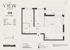 3 pokoje, mieszkanie 73,21 m², piętro 1, oferta nr 170, The View, Kraków, Dębniki, Ludwinów, ul. Marii Konopnickiej 35