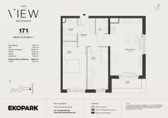 3 pokoje, mieszkanie 68,93 m², piętro 1, oferta nr 171, The View, Kraków, Dębniki, Ludwinów, ul. Marii Konopnickiej 35