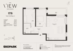 3 pokoje, mieszkanie 73,31 m², piętro 2, oferta nr 176, The View, Kraków, Dębniki, Ludwinów, ul. Marii Konopnickiej 35