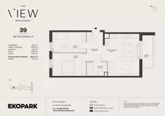 3 pokoje, mieszkanie 59,74 m², piętro 4, oferta nr 39, The View, Kraków, Dębniki, Ludwinów, ul. Marii Konopnickiej 35