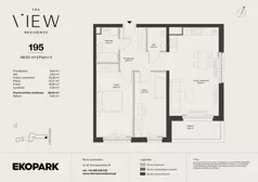 3 pokoje, mieszkanie 68,93 m², piętro 5, oferta nr 195, The View, Kraków, Dębniki, Ludwinów, ul. Marii Konopnickiej 35