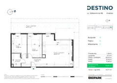3 pokoje, mieszkanie 63,61 m², parter, oferta nr A-2, Destino, Kraków, Bronowice, Bronowice Małe, ul. Odlewnicza/Bakałarzy