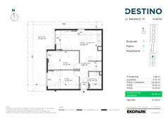 3 pokoje, mieszkanie 59,92 m², parter, oferta nr D-1, Destino, Kraków, Bronowice, Bronowice Małe, ul. Odlewnicza/Bakałarzy