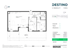 3 pokoje, mieszkanie 66,26 m², parter, oferta nr D-2, Destino, Kraków, Bronowice, Bronowice Małe, ul. Odlewnicza/Bakałarzy