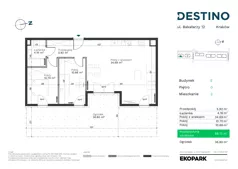 3 pokoje, mieszkanie 66,13 m², parter, oferta nr E-2, Destino, Kraków, Bronowice, Bronowice Małe, ul. Odlewnicza/Bakałarzy