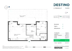 3 pokoje, mieszkanie 65,70 m², parter, oferta nr C-4, Destino, Kraków, Bronowice, Bronowice Małe, ul. Odlewnicza