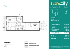 3 pokoje, mieszkanie 62,02 m², parter, oferta nr E-55, Slow City - Etap E, Kraków, Prądnik Biały, ul. Piaszczysta 43
