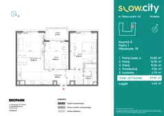 3 pokoje, mieszkanie 67,84 m², piętro 1, oferta nr E-78, Slow City - Etap E, Kraków, Prądnik Biały, ul. Piaszczysta 43