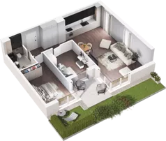 3 pokoje, mieszkanie 72,25 m², parter, oferta nr C1-4, Slow City - Etap C, Kraków, Prądnik Biały, ul. Piaszczysta
