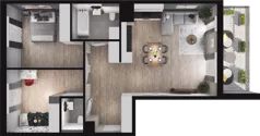 3 pokoje, mieszkanie 74,72 m², piętro 6, oferta nr A19, Podedworze 13, Kraków, Podgórze Duchackie, Piaski Wielkie, ul. Podedworze 13