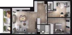 3 pokoje, mieszkanie 70,85 m², piętro 6, oferta nr B53, Podedworze 13, Kraków, Podgórze Duchackie, Piaski Wielkie, ul. Podedworze 13