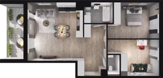 3 pokoje, mieszkanie 71,23 m², piętro 6, oferta nr B55, Podedworze 13, Kraków, Podgórze Duchackie, Piaski Wielkie, ul. Podedworze 13