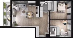 3 pokoje, mieszkanie 74,00 m², piętro 1, oferta nr A90, Podedworze 13, Kraków, Podgórze Duchackie, Piaski Wielkie, ul. Podedworze 13