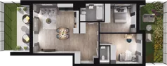 3 pokoje, mieszkanie 67,05 m², parter, oferta nr B3, Podedworze 13, Kraków, Podgórze Duchackie, Piaski Wielkie, ul. Podedworze 13