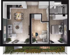 3 pokoje, mieszkanie 55,54 m², piętro 3, oferta nr A95, Podedworze 13, Kraków, Podgórze Duchackie, Piaski Wielkie, ul. Podedworze 13