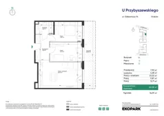 3 pokoje, mieszkanie 60,08 m², parter, oferta nr 1A_M13, U Przybyszewskiego IV, Kraków, Krowodrza, ul. Przybyszewskiego