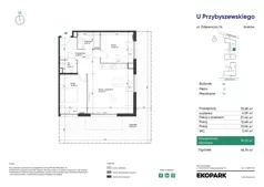 3 pokoje, mieszkanie 70,72 m², parter, oferta nr 1A_M14, U Przybyszewskiego IV, Kraków, Krowodrza, ul. Przybyszewskiego