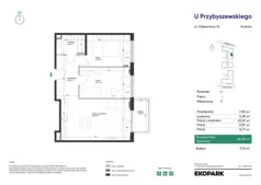 3 pokoje, mieszkanie 60,08 m², piętro 1, oferta nr 1A_M19, U Przybyszewskiego IV, Kraków, Krowodrza, ul. Przybyszewskiego
