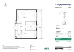 3 pokoje, mieszkanie 57,22 m², parter, oferta nr 2_M13, U Przybyszewskiego IV, Kraków, Krowodrza, ul. Przybyszewskiego