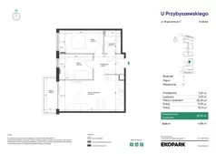 3 pokoje, mieszkanie 59,39 m², piętro 1, oferta nr 2_M31, U Przybyszewskiego IV, Kraków, Krowodrza, ul. Przybyszewskiego