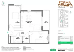 3 pokoje, mieszkanie 70,33 m², piętro 1, oferta nr B1-15, Forma Otwarta - Etap B, Kraków, Bronowice, Bronowice Wielkie, ul. Sosnowiecka 38 - 40