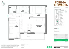 3 pokoje, mieszkanie 69,68 m², piętro 1, oferta nr B1-10, Forma Otwarta - Etap B, Kraków, Bronowice, Bronowice Wielkie, ul. Sosnowiecka